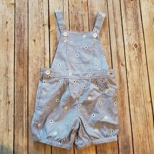 Carters blue and white striped overalls
